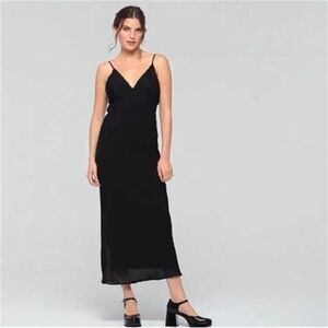 Wild Fable Women's Black Maxi Dress Sleeveless Rosette Cup Size XS NEW